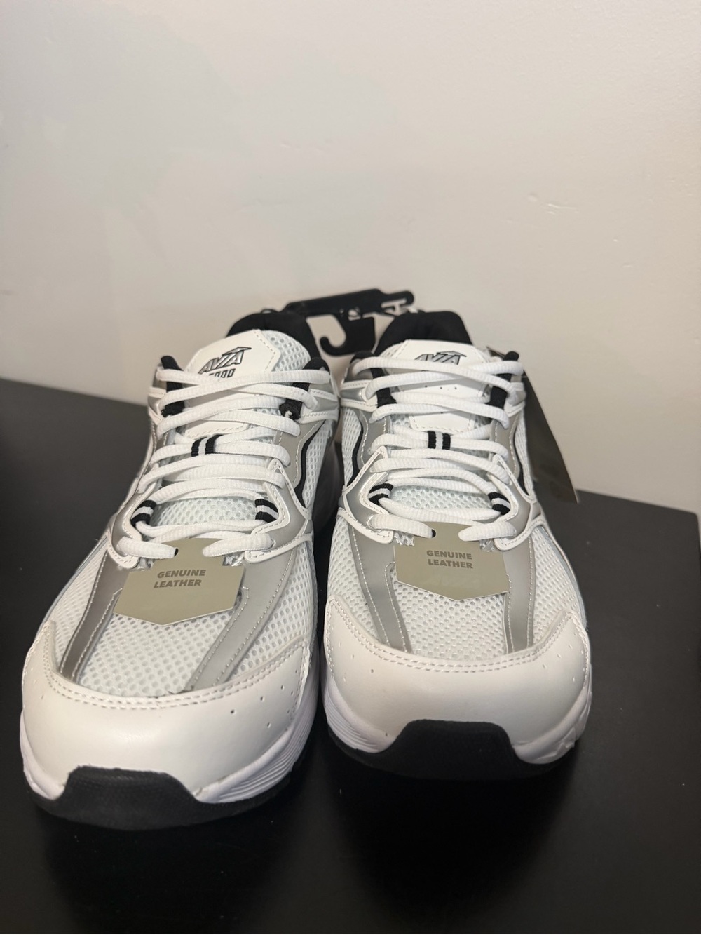 Men's Athletic Sneakers in White and Gray - Genuine Leather Accents
